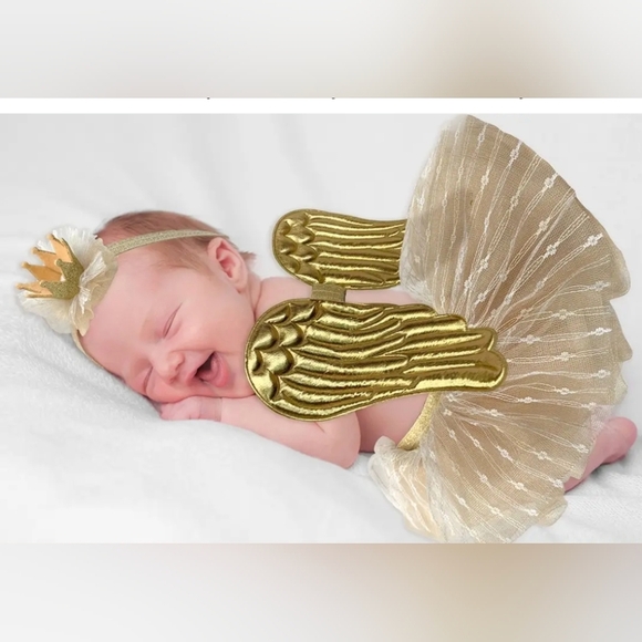 NWT Elly & Emmy 3pc Angel Tutu Set Size Up To 12 Months. - Picture 11 of 12